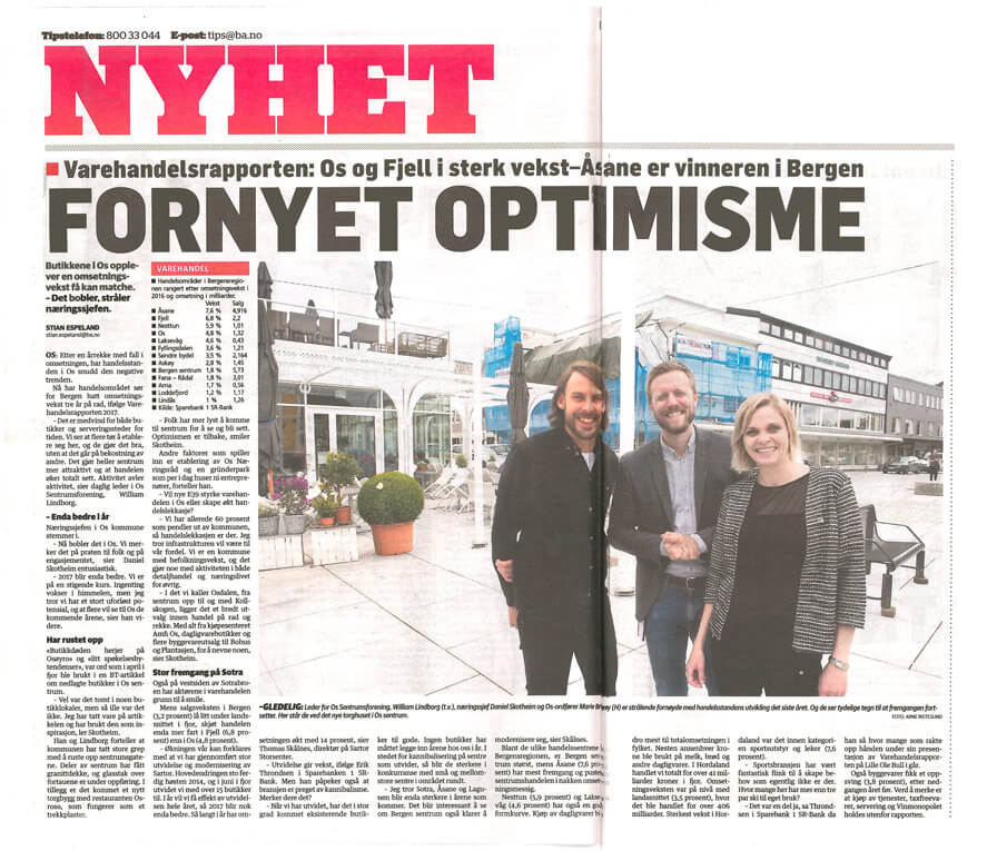 Our project in collaboration with Smedsvig Landskapsarkitekter is on the front page of today’s BA newspaper