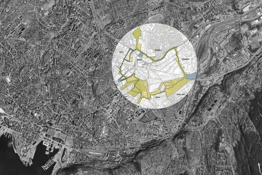 3RW arkitekter in collaboration with NORD architects, ÅF Lighting and ecologist Christian E. Mong are shortlisted for ”Den grønne ringen, Hovinbyen” study in Oslo area